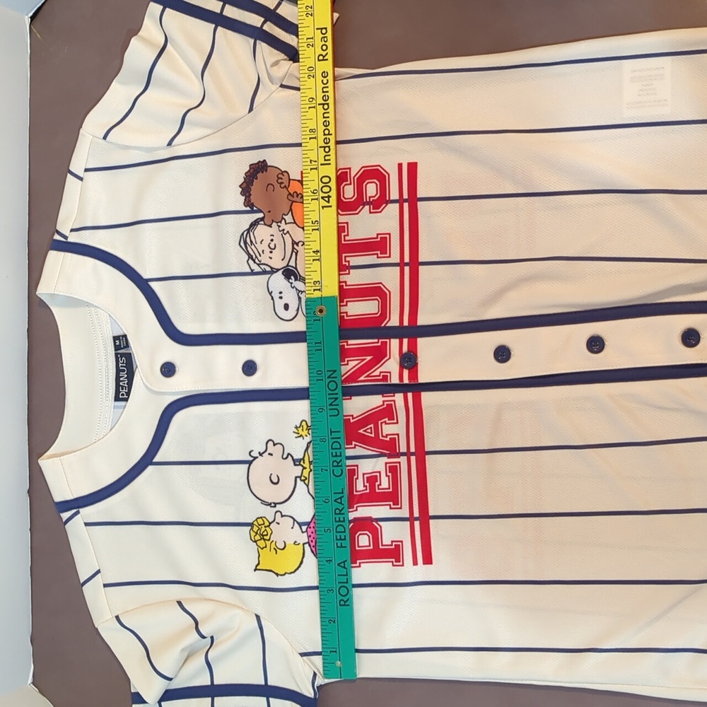 Peanuts Charlie Brown And The Peanuts Gang Baseball Jersey Style Med Shirt New - Picture 9 of 10